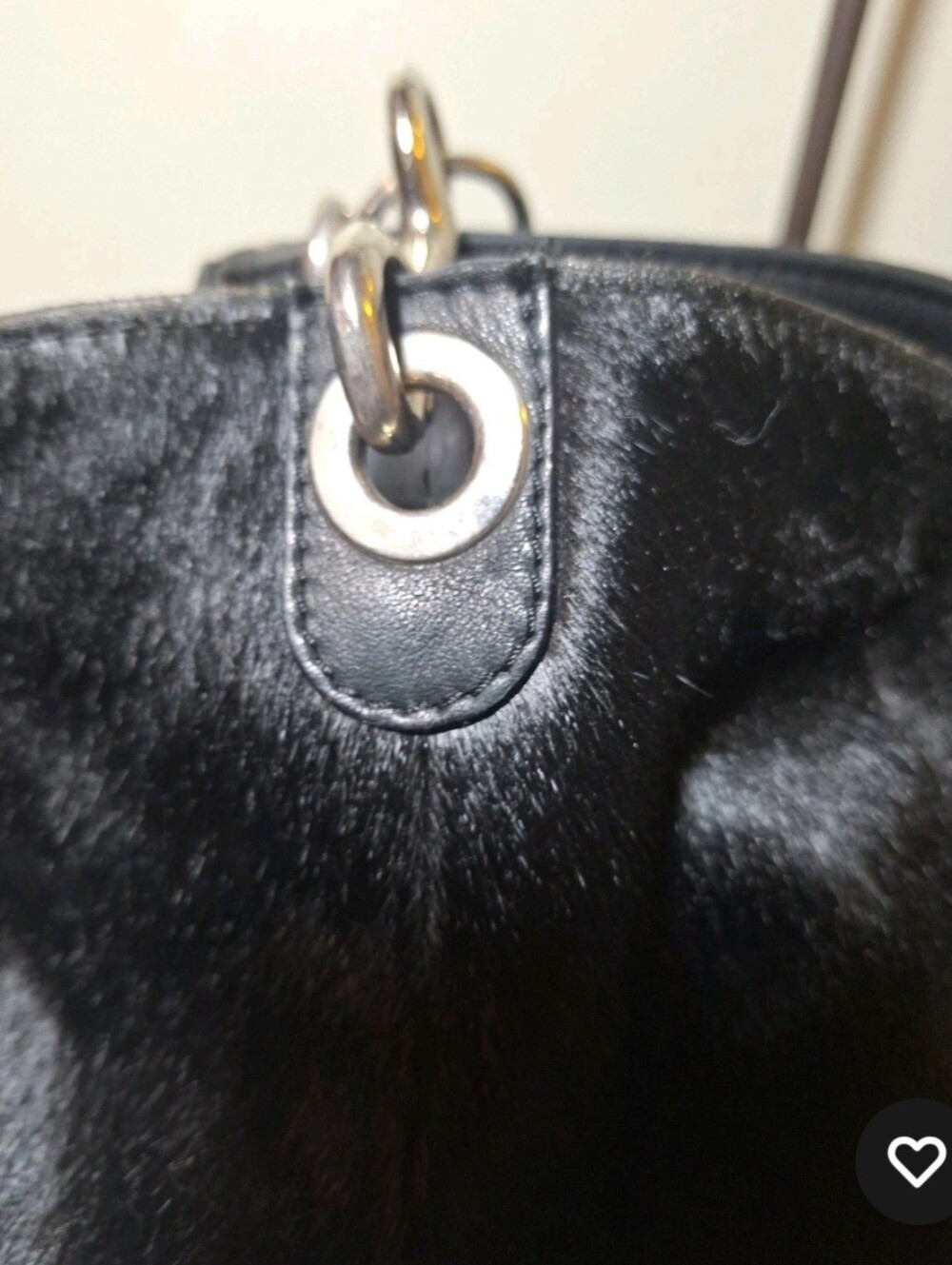 VTG. Black Pony Hair Tote Bag Made By Hinge In Italy - Picture 6 of 8